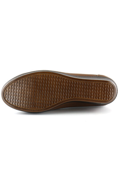 Erkan Saçmacı Daisy Tan Genuine Leather - Daily Wedge Heel Shoes