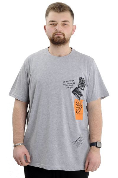 ModeXL تي شيرت رجالي مطبوع - مود XL، رقبة دائرية، ROCK TIMES U24037 Grimelange