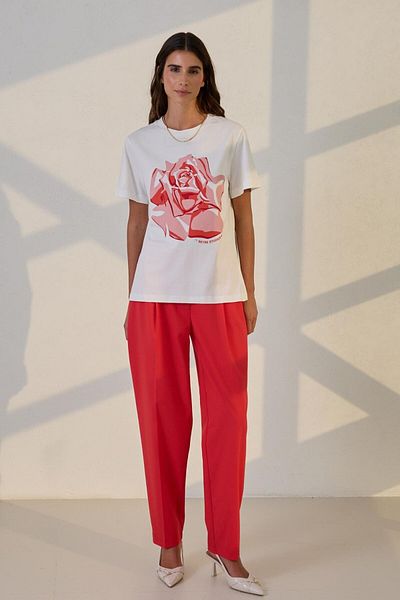 Setre Βαμβακερό μπλουζάκι με λεπτομέρεια Ecru Rose