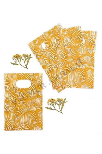 shop Yellow and White Patterned Handmade Gift Bags 12x17cm (25 Pieces)