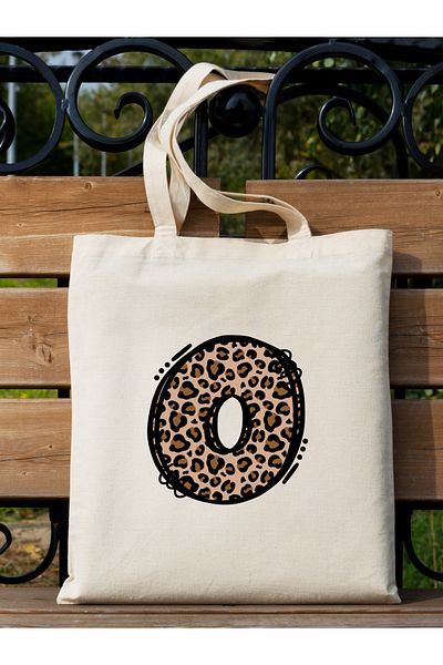 Cemira Leopard Letter O με μοτίβο, Y2 Pinterest ρετρό υφασμάτινη τσάντα τσάντα, τσάντα δώρου