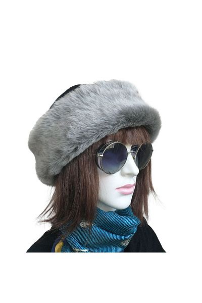 Shark Anatolia Handmade 100% Wool Gray Fur Women's Real Leather Hat