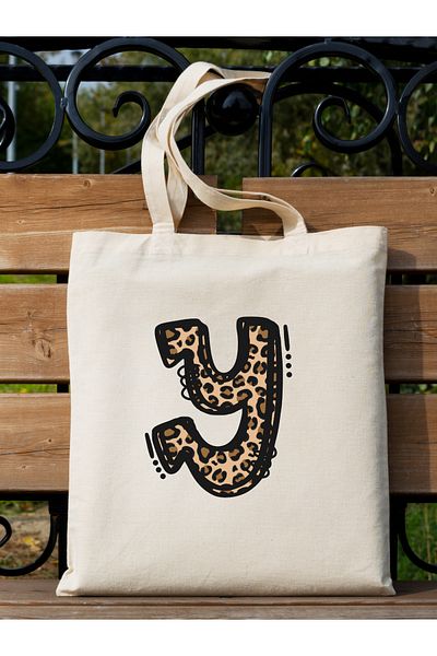 Cemira Leopard Letter Y με μοτίβο, Y2 Pinterest ρετρό υφασμάτινη τσάντα τσάντα, τσάντα δώρου
