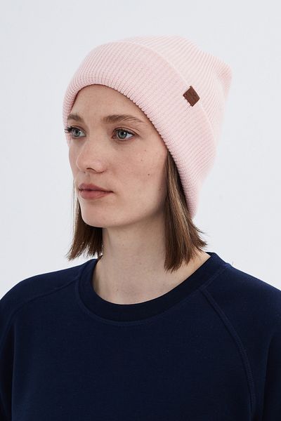 Nordbron Unisex Light Rose Knitwear - Soft Beanie Flexible Winter Basic Pumb with Logo
