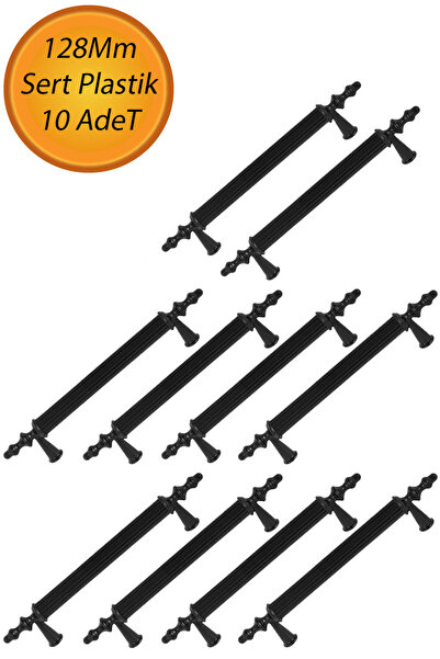 NUBLADO (ТВЕРДИЙ ПЛАСТИК) Zeus 128 мм чорні ручки для кухонних шаф, шаф, комо...