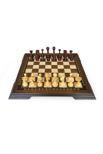 Helena Wood Art Solid Walnut Pearlescent Chess Set 42 Cm