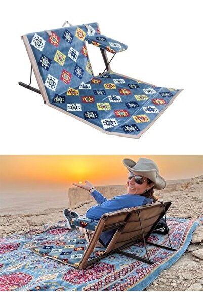 Cady One Floor chair for trips and camping foldable with armrest and adjustable back 75x106 cm