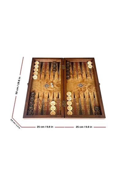Helena Wood Art Classic Handmade Wooden Backgammon Set Large Size