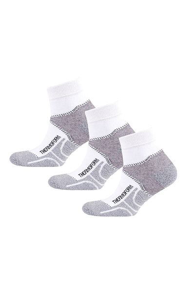 THERMOFORM Unisex Walking Booties Socks White 3 Pack
