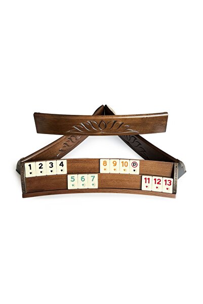 Tuana Game Solid Natural Wood Oval Okey Set Carved