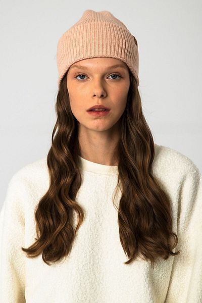 Nordbron Pink Knitwear Beret Logo - Soft Acrylic Winter Posie Corded