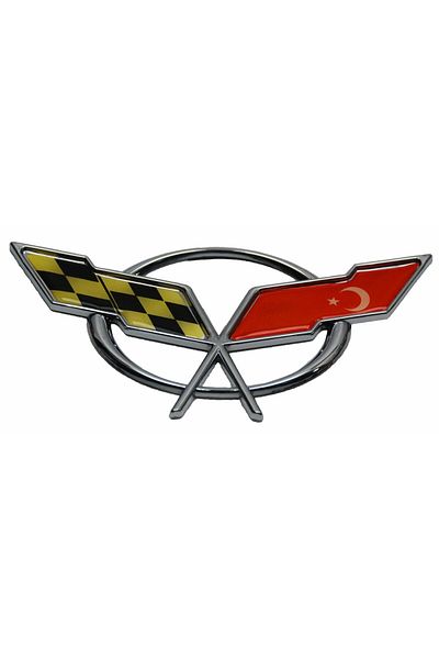 Carub Car Sticker Chrome Pennant Model