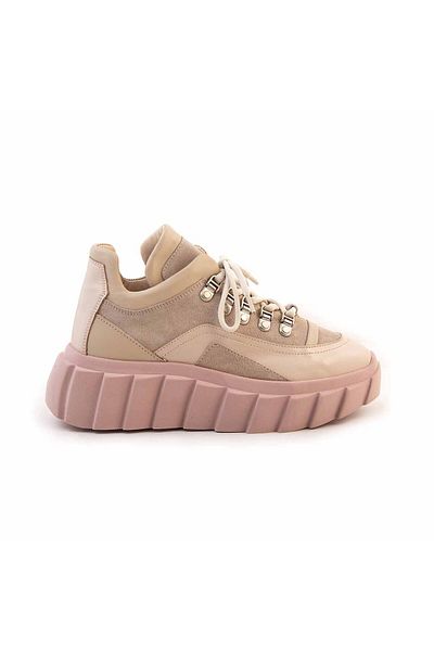 Rouge Women's Genuine Leather Thermo Sole Beige Suede Sports & Sneaker Shoes