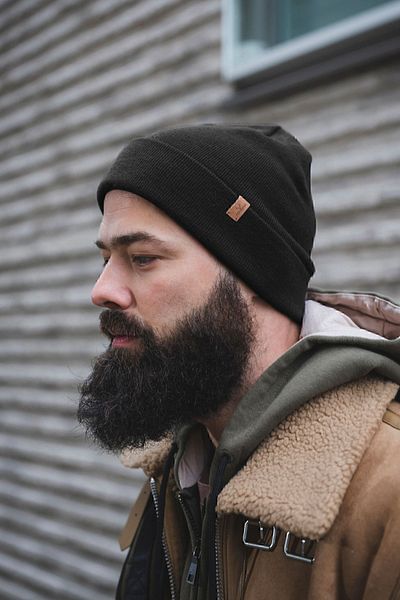 Nordbron Black Unisex Winter Jebba - Soft Acrylic, Plain Pattern and Logo Detail