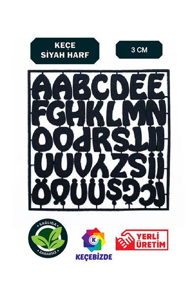 KeçeBizde Black Letter 3 cm