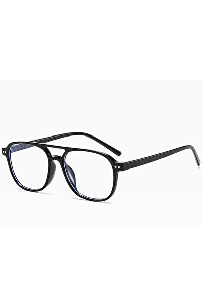 Toz Vintage نظارات زجاجية شفافة مقاومة للضوء باللون الأسود