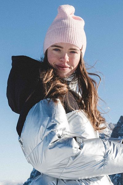 Nordbron Pink Unisex Knitwear Beret - Plain Pattern, Acrylic Color, Logo Detailed Daily Ribbed