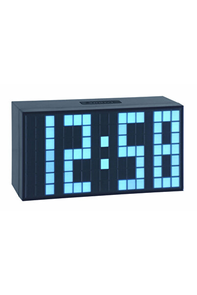 TFA Time Block Dijital Led Göstergeli Alarmlı Masa Saati Mavi