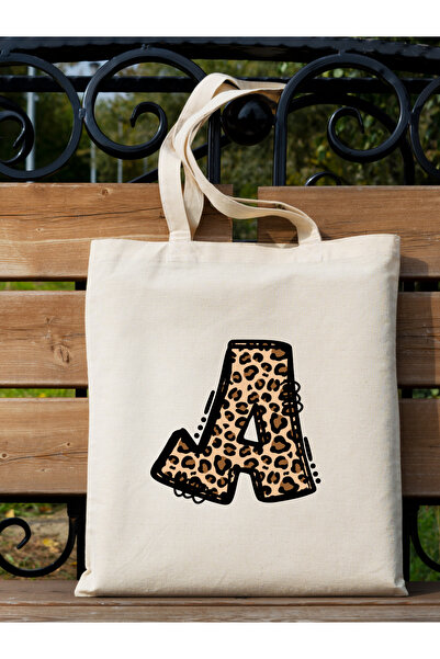Cemira Leopard Letter a Patterned, Y2 Pinterest Retro Cloth Bag Tote Bag, Gift Bag