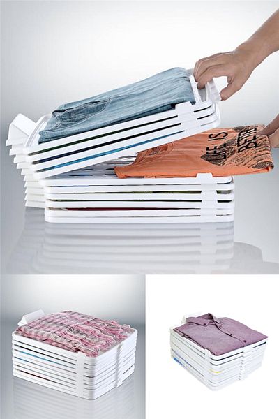 omilife 5Pcs Plastic T-Shirt Organizer Shirt Clothes Closet Organizer