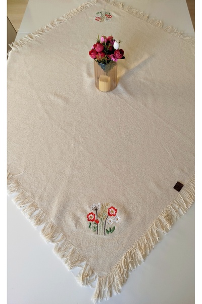 denizli hatırası Buldan Cendere Fabric Authentic Embroidered 105X105 cm Tablecloth