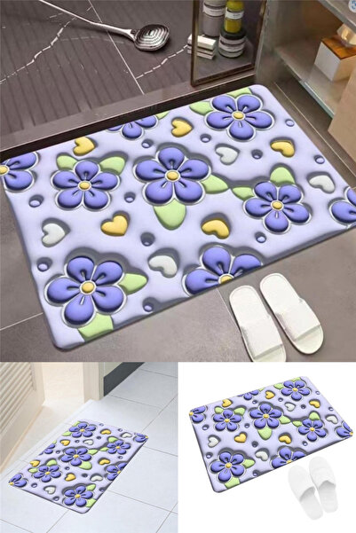 omilife Water Absorbent Mat Stylish Design Ablution Mat Non-Slip Base Bath Mat