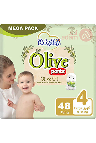 BabyJoy Olive Pants, Size 4 Large, Mega Pack, 9-14 Kg, 48 Count