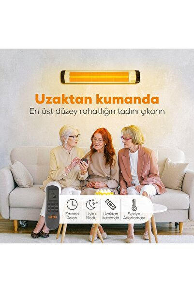 UFO Star 3000 Infrared Duvar Tipi Isıtıcı - Uzaktan Kumandalı
