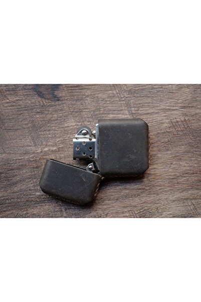 CACTUS Benzinli Çakmak El Yapımı Hakiki Deri Kılıflı Çakmak Hediyelik Vintage...