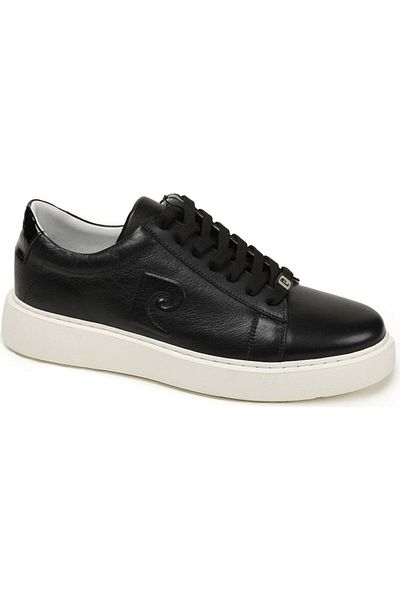 Pierre Cardin Δερμάτινο Μαύρο Λευκό Ανδρικό Casual Sneaker