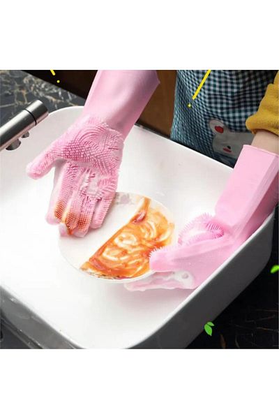 omilife Magic Silicone Dish Glove Durable Soft Quality Silicone 1 Piece Gray