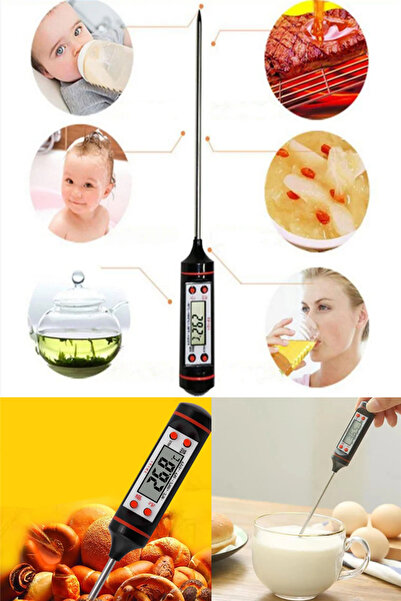 omilife Gıda Termometresi Et Su Süt Sıcaklık Ölçer Yiyecek Sıvı Gıda Isı Ölçü...