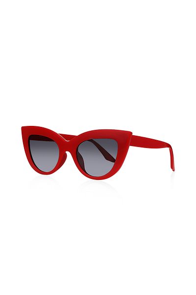 Kinary Bright Red Cat Eye Women's Sunglasses - 1011