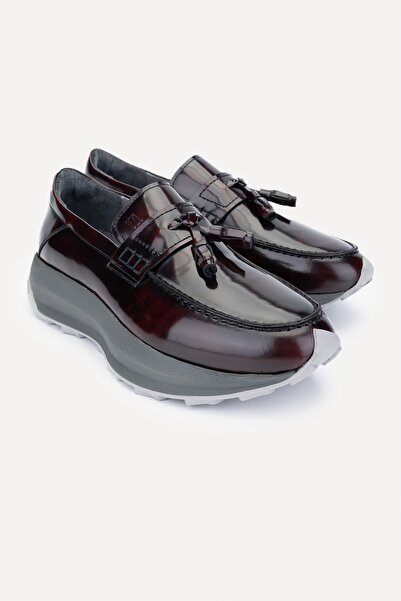 Valmenti Men's Burgundy Genuine Leather Casual Shoes - Romano