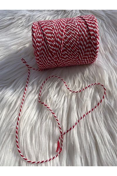 eylülün etiket fabrikası Two Colors - 20 Meters Martenish Lanyard / Red White Bundling and Binding