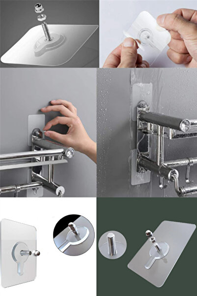 TOPALAKTİCARET Practical Hanger Hook Wall Hanger Self Adhesive Screw Hanger 8...