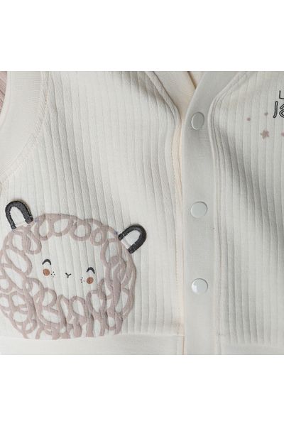 Bebetto Organic Report Embroidered Interloek Vest - Little Lamb T3938