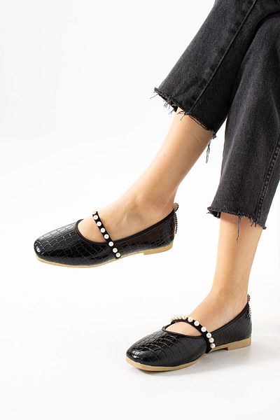 rumgay Balerini de damă, cu bandă, perlat, ușoare, confortabile, elegante, pentru birou, pentru birou, pantofi de zi cu zi