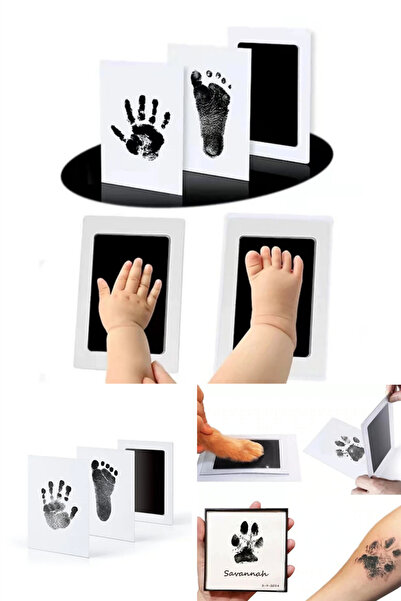 omilife Baby Hand Footprint Photo Keepsake Frame Set Inkless Printing Kit Mem...