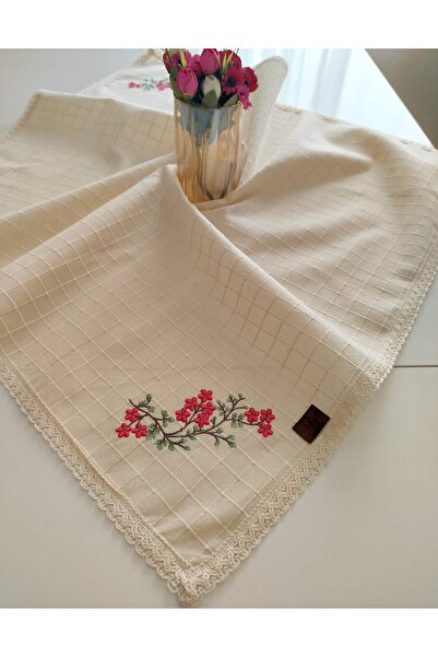denizli hatırası Buldan Monica Fabric Authentic Embroidered 85X85 cm Tablecloth