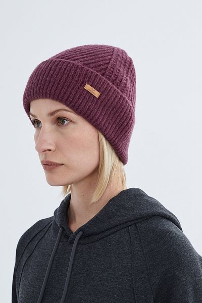 Nordbron Stretchy and Soft Knitwear for Women - Cherry Acrylic, Solid Soft Beret, Double Fold Basic Miley
