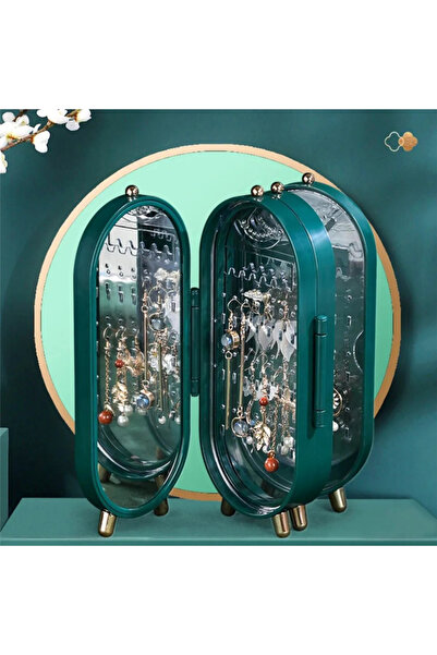 omilife 4 Compartment Mirrored Jewelry Organizer - Ring, Earring and Necklace Organizer