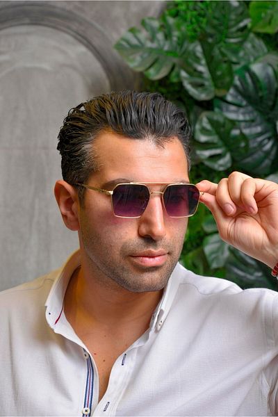 Marisol Mrs 35675 Gold-Navy Blue Men's Sunglasses