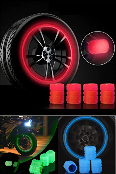 omilife Kırmızı Fosforlu Araç, Motor ve Bisiklet Sibop Kapağı 4lü