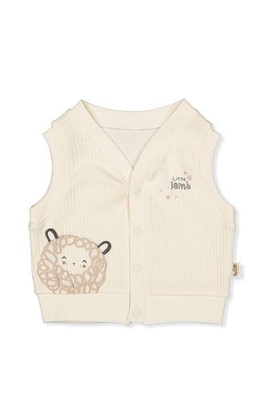 Bebetto Organic Report Embroidered Interloek Vest - Little Lamb T3938
