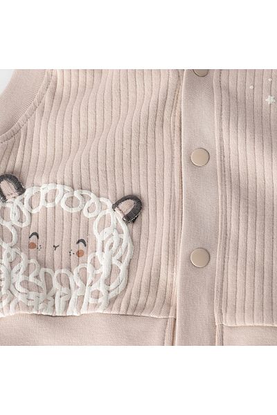 Bebetto Organic Report Embroidered Interloek Vest - Little Lamb T3938