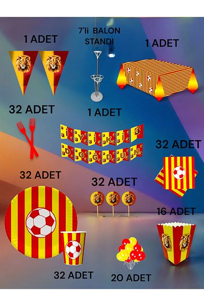 VibeHome 32 Person Red Yellow Fan 2XL Pack - Birthday Party & Fun Events