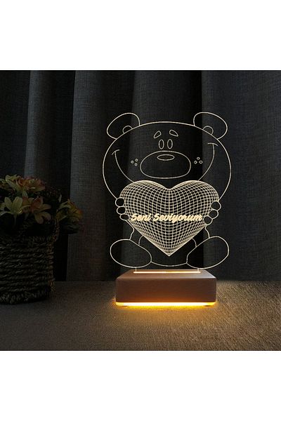 Vipyol Happy Bear I Love You Design Led Night Light Gift for Valentines and Birthday Gifts