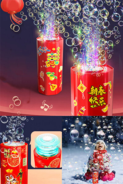 omilife Köpük Makinesi Taşınabilir Köpük Makinası Balon Makinası Müzikli Parti Kutlama Baloncuk Işıklı