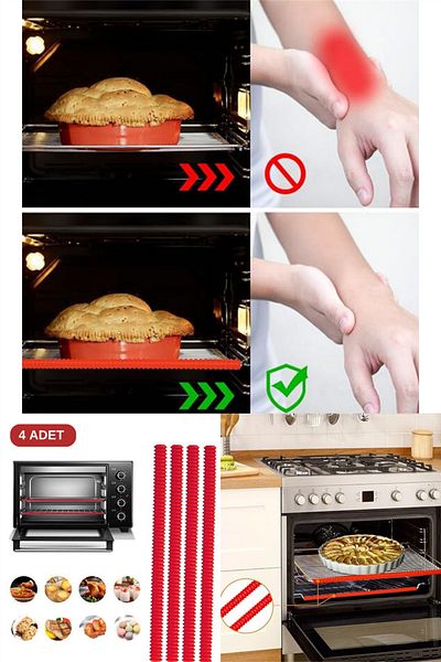 omilife Heat Resistant Silicone Grill Oven Protector Anti-Burning Edge Protector Silicone 2 Pieces